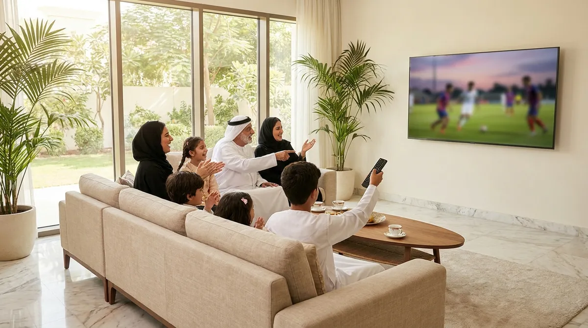 لقطة لعائلة خليجية تجرب BingeBear على شاشتها