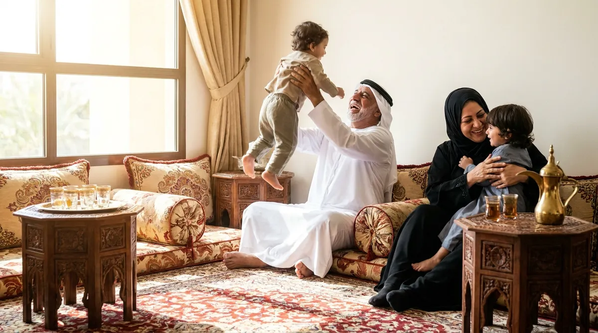 أجداد مع أحفادهم في المجلس