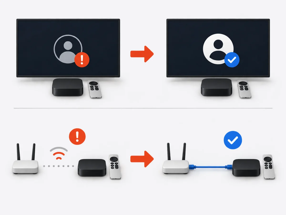 Three blank decision cards are arranged around one central viewing setup.