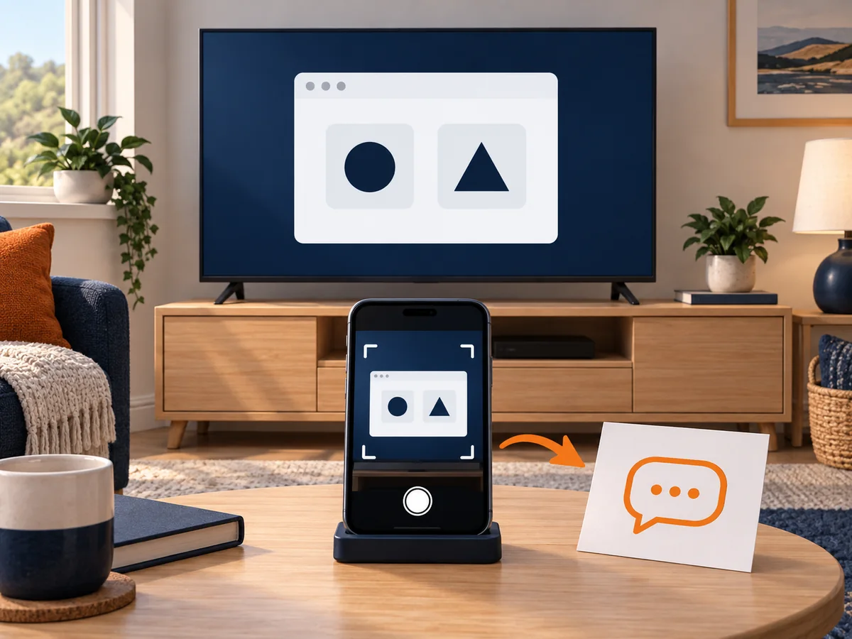 A photo of your device’s screen helps support identify the next setup step.