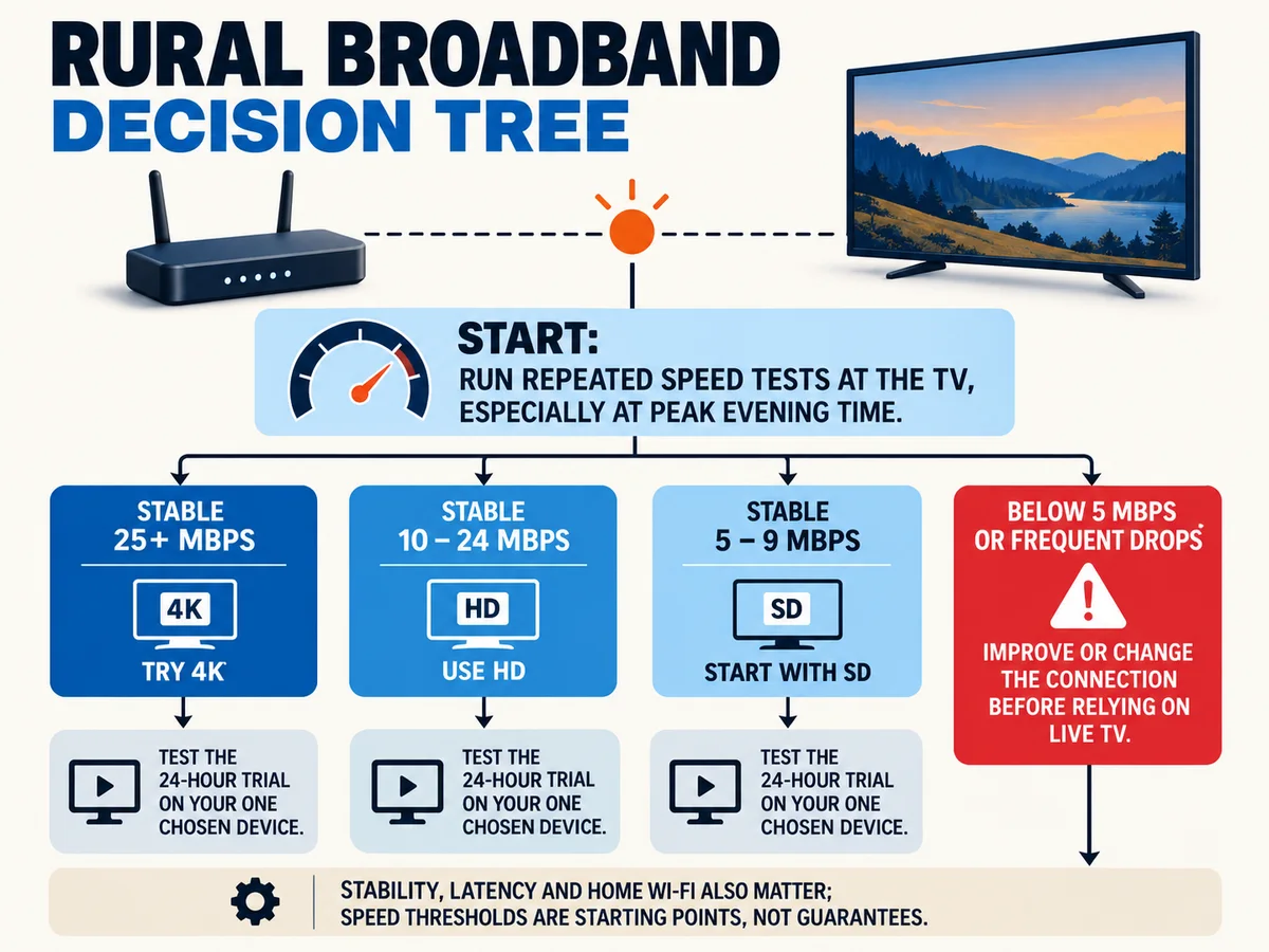 A router, connection path and television show the links that affect streaming stability.