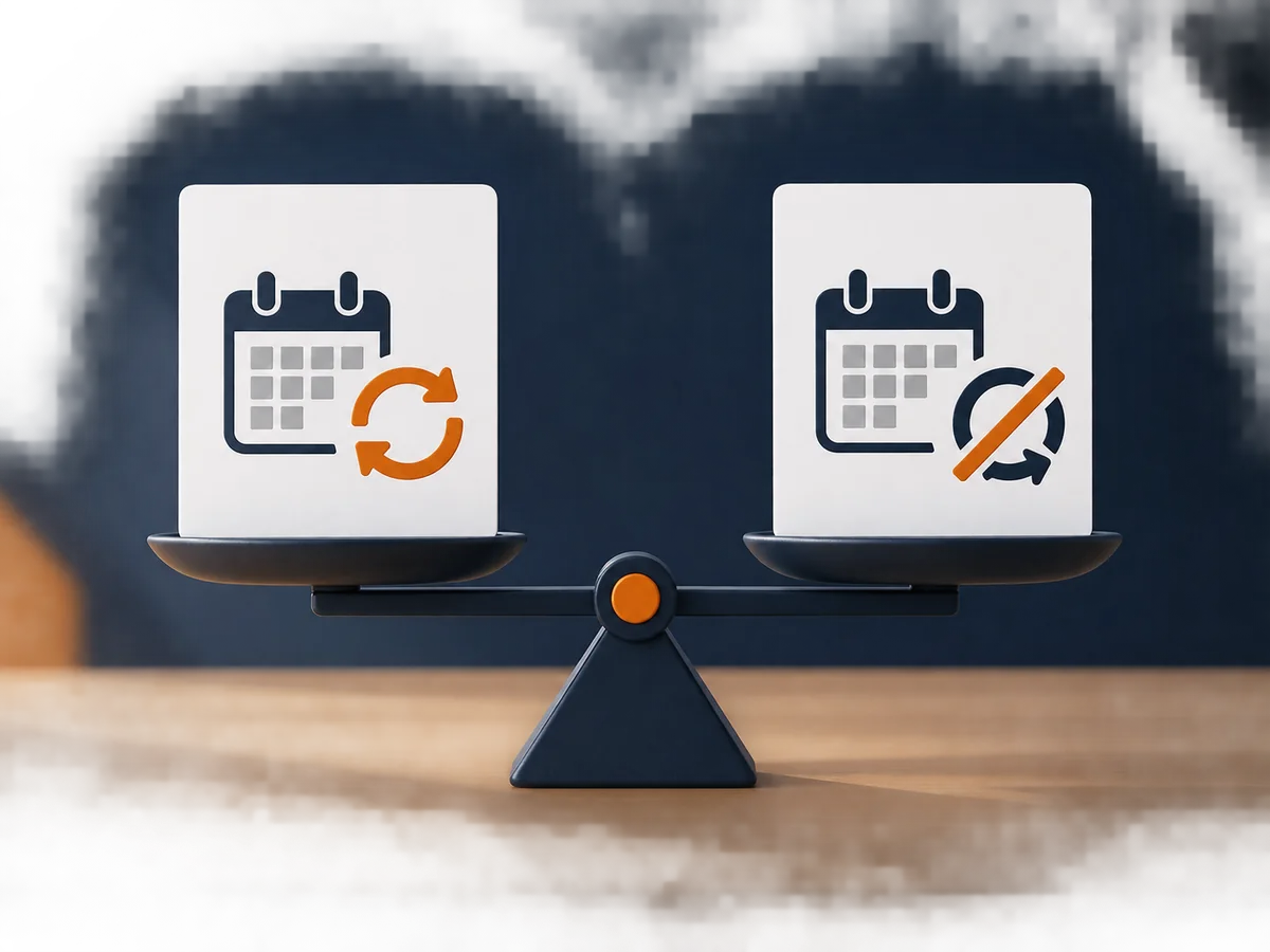 Recurring bill envelopes and a separate plan card are arranged for a careful cost comparison.