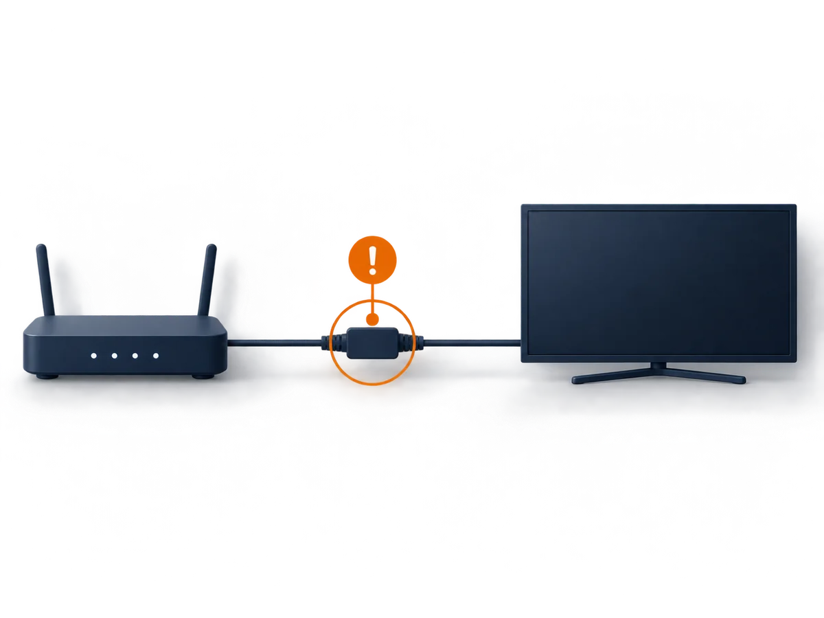 A router remains connected while a separate television-service link is marked for change.