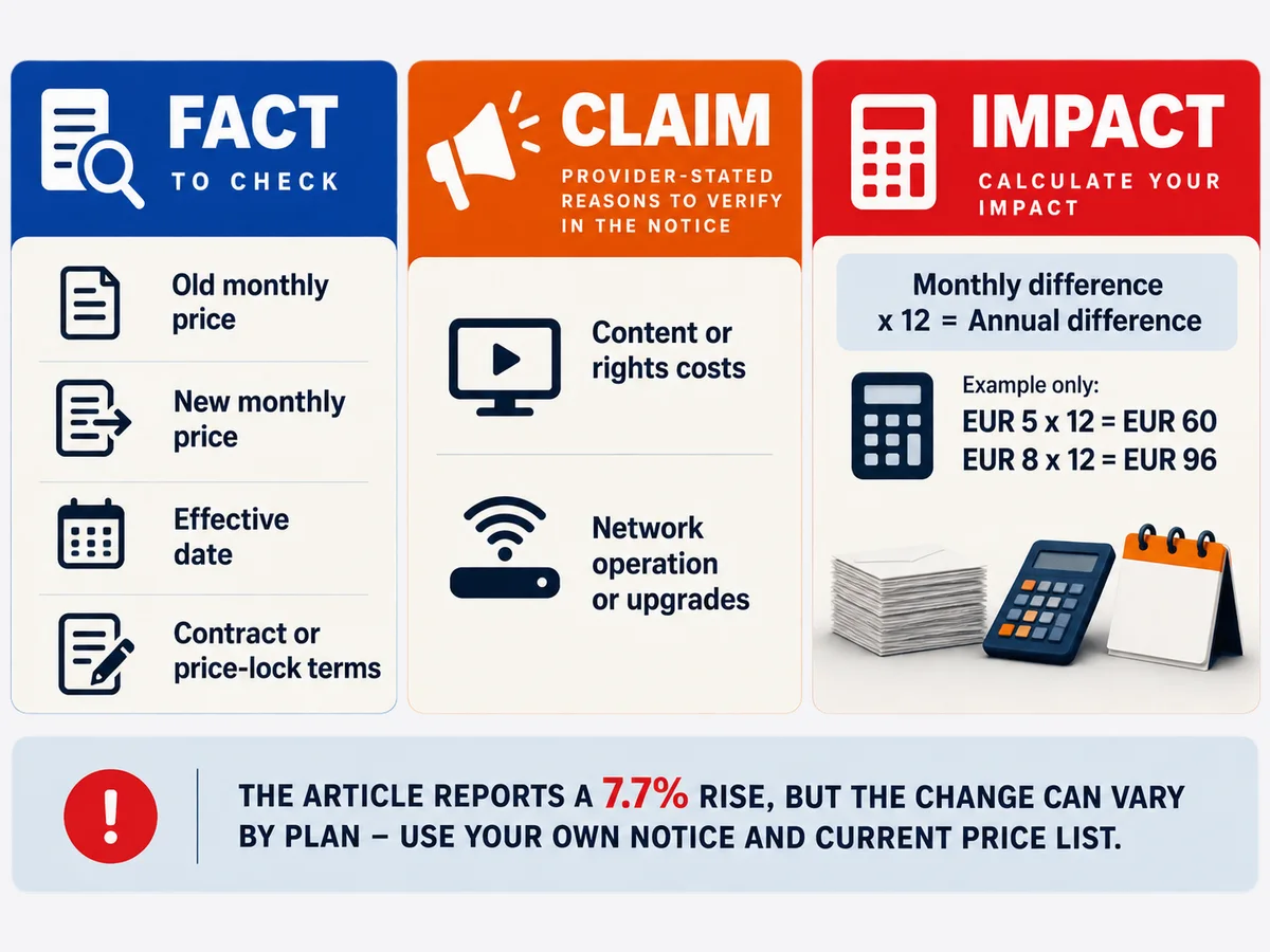 Recurring bill envelopes and a separate plan card are arranged for a careful cost comparison.