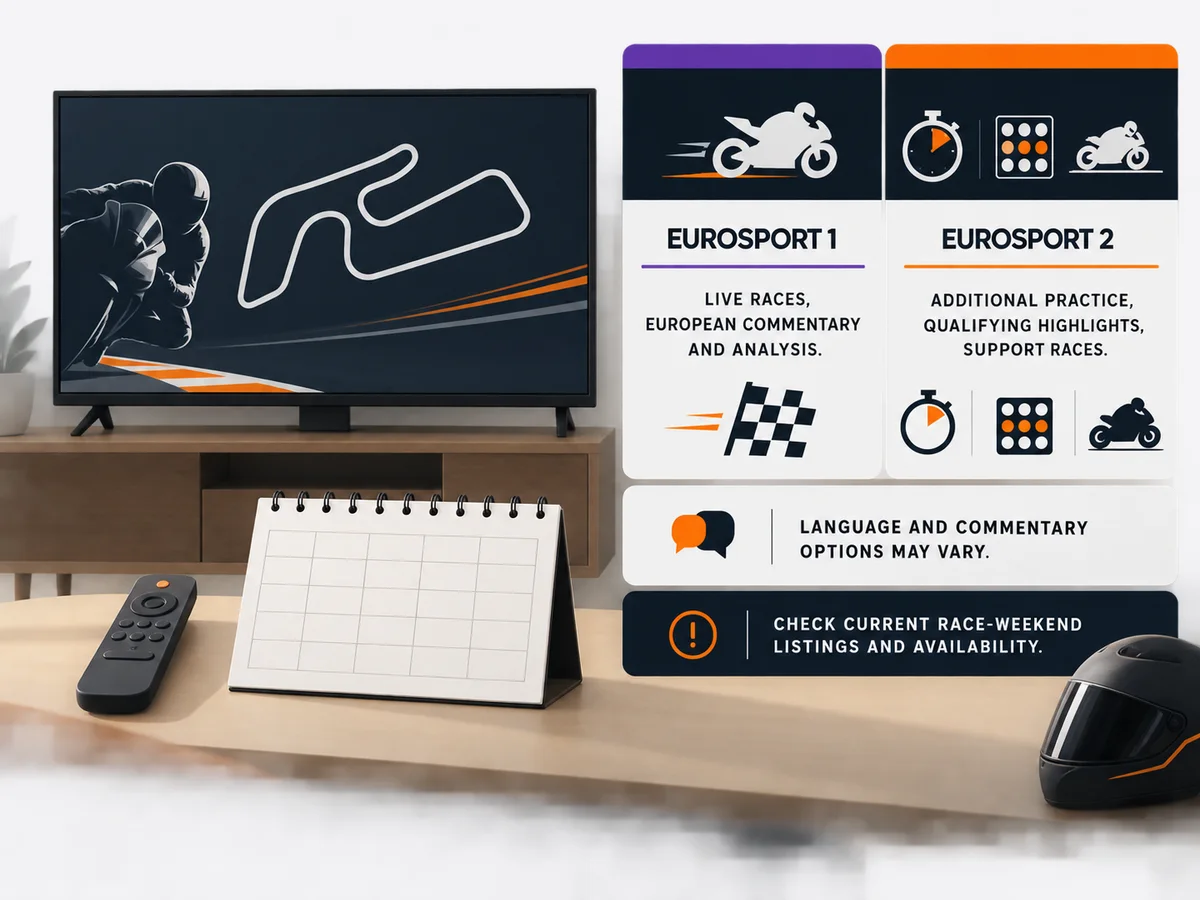 A neutral sports ball, schedule card and television illustrate pre-event viewing checks.