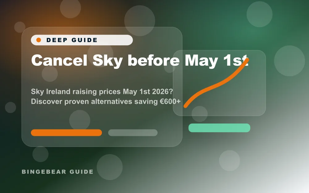 Cancel Sky before May 1st - Sky Ireland raising prices May 1st 2026? Discover proven alternatives saving €600+ yearly. Cancel Sky penalty-free before 