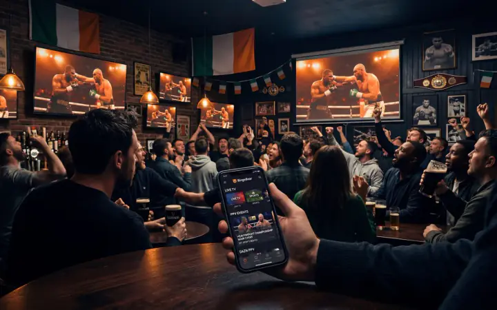 Image du guide IPTV irlandais sur les PPV de boxe pour un tarif unique, pas 25 € par combat