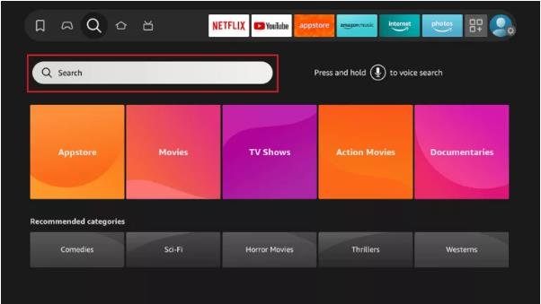 Click search bar