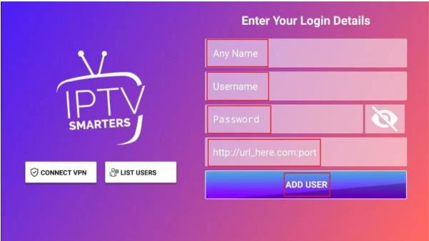 enter Xtream codes