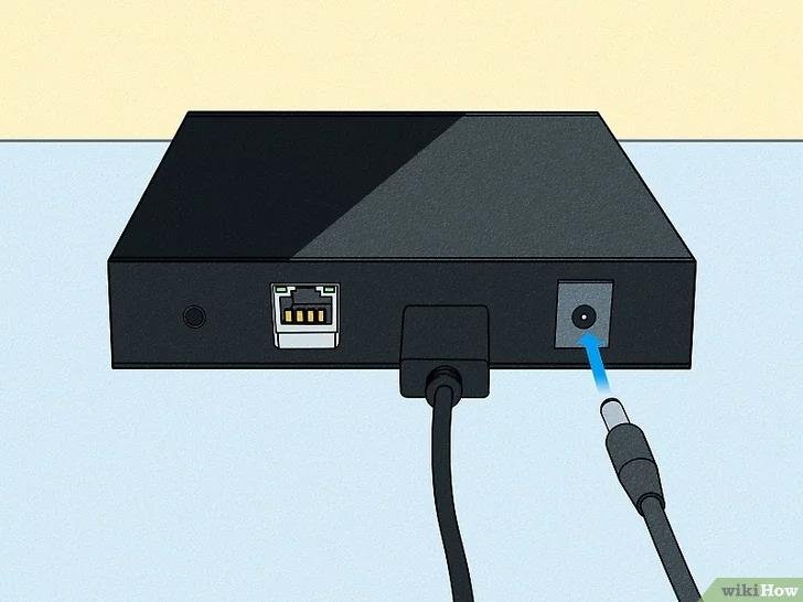 Connect the Android TV box's power cable.