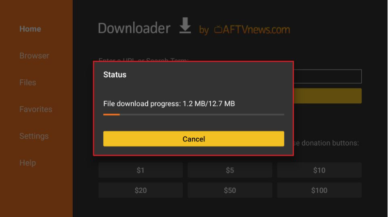 wait for apk file downloading 