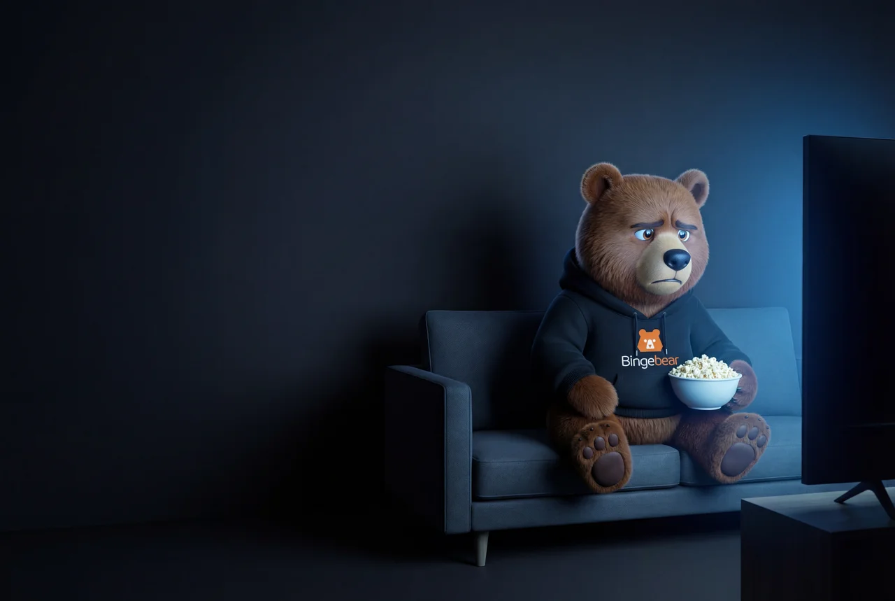 BingeBear app on a TV screen